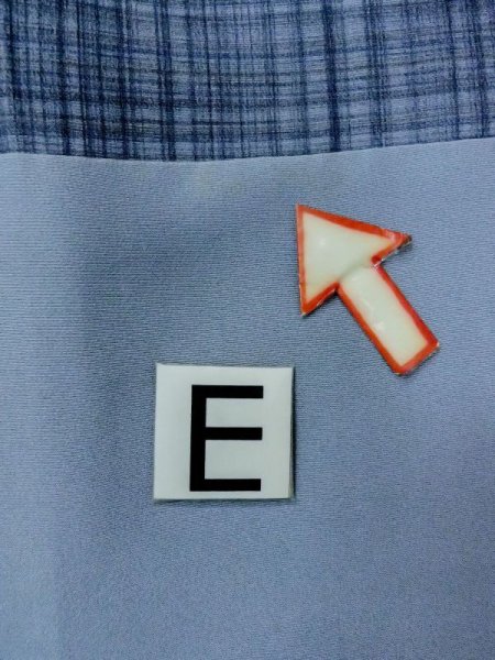 画像18: M1128E  男性用襦袢  シルク（正絹）  灰色がかった 水色, チェック柄 【中古】 【USED】 【リサイクル】 ★★★☆☆ (18)