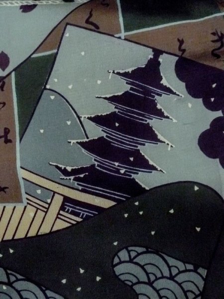 画像5: M1128F  男性用襦袢  シルク(正絹)   緑色, 寺 【中古】 【USED】 【リサイクル】 ★★☆☆☆ (5)