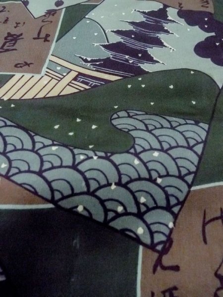 画像8: M1128F  男性用襦袢  シルク(正絹)   緑色, 寺 【中古】 【USED】 【リサイクル】 ★★☆☆☆ (8)