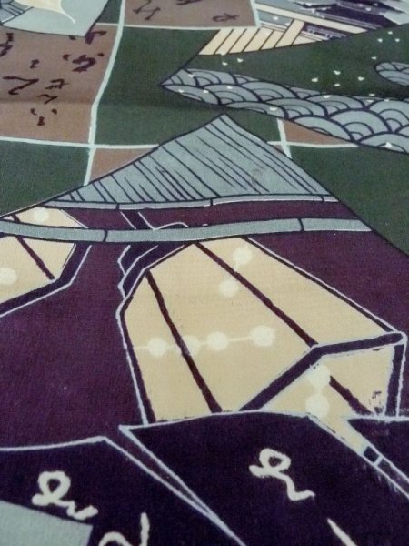 画像9: M1128F  男性用襦袢  シルク(正絹)   緑色, 寺 【中古】 【USED】 【リサイクル】 ★★☆☆☆ (9)