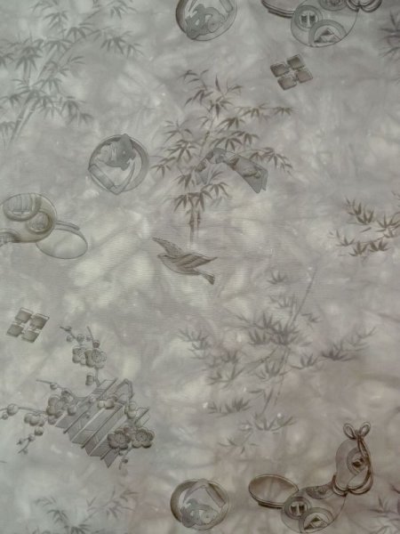 画像3: M1128H  男性用襦袢  シルク（正絹）   灰色, 梅 【中古】 【USED】 【リサイクル】 ★★★☆☆ (3)