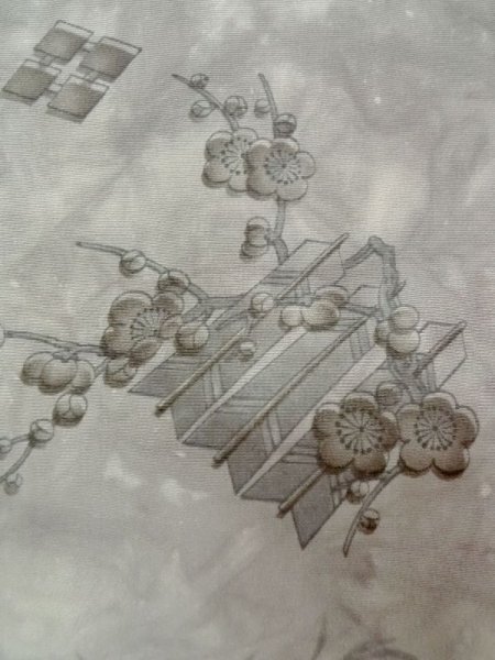 画像6: M1128H  男性用襦袢  シルク（正絹）   灰色, 梅 【中古】 【USED】 【リサイクル】 ★★★☆☆ (6)