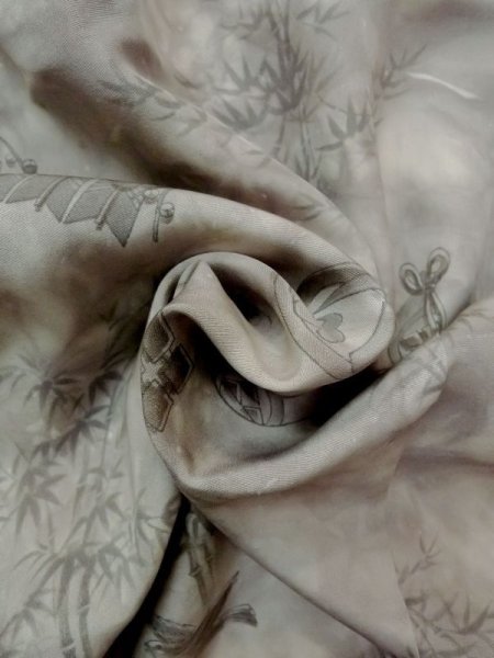 画像12: M1128H  男性用襦袢  シルク（正絹）   灰色, 梅 【中古】 【USED】 【リサイクル】 ★★★☆☆ (12)