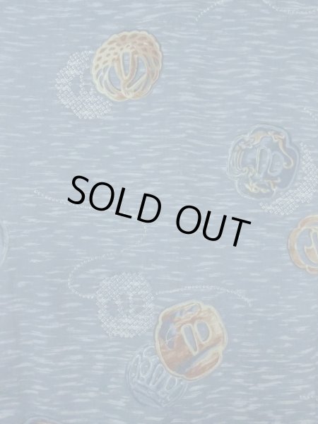 画像3: M1128J  男性用襦袢 鍔柄 ウール   青, 鳥 【中古】 【USED】 【リサイクル】 ★☆☆☆☆ (3)