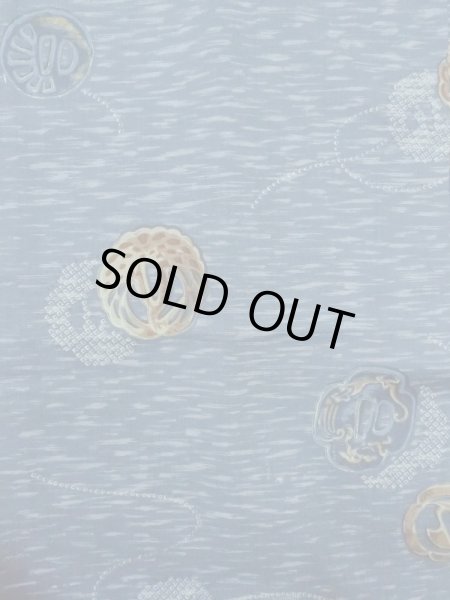 画像4: M1128J  男性用襦袢 鍔柄 ウール   青, 鳥 【中古】 【USED】 【リサイクル】 ★☆☆☆☆ (4)