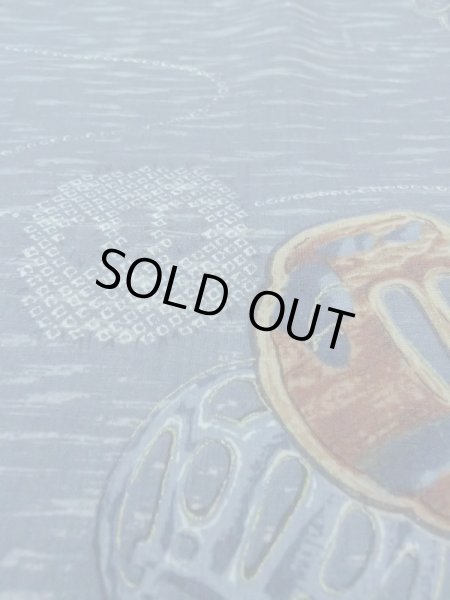 画像9: M1128J  男性用襦袢 鍔柄 ウール   青, 鳥 【中古】 【USED】 【リサイクル】 ★☆☆☆☆ (9)