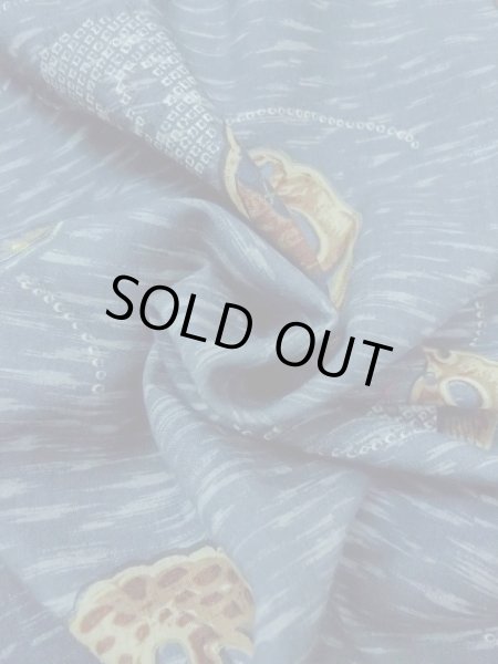 画像12: M1128J  男性用襦袢 鍔柄 ウール   青, 鳥 【中古】 【USED】 【リサイクル】 ★☆☆☆☆ (12)