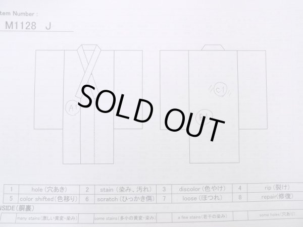 画像13: M1128J  男性用襦袢 鍔柄 ウール   青, 鳥 【中古】 【USED】 【リサイクル】 ★☆☆☆☆ (13)