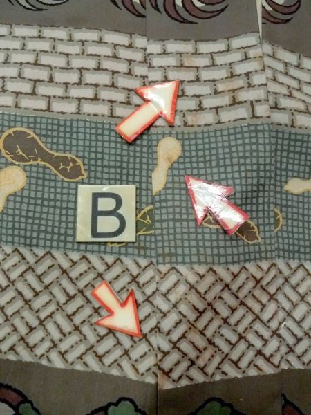 画像15: M1128L  男性用襦袢 瓢箪、将棋の駒柄 化繊   茶色, 檜垣文 【中古】 【USED】 【リサイクル】 ★★☆☆☆ (15)