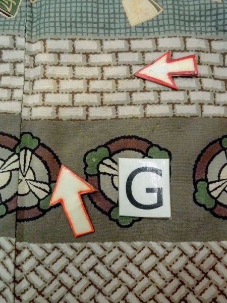 画像20: M1128L  男性用襦袢 瓢箪、将棋の駒柄 化繊   茶色, 檜垣文 【中古】 【USED】 【リサイクル】 ★★☆☆☆ (20)