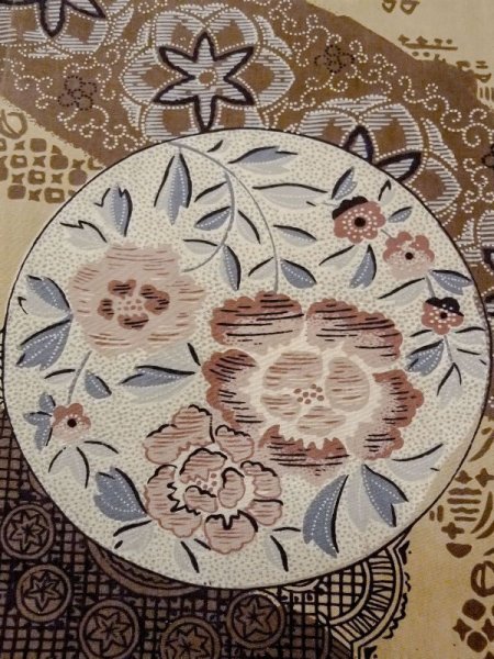 画像5: M1128N  男性用襦袢  綿   茶色, 花 【中古】 【USED】 【リサイクル】 ★☆☆☆☆ (5)