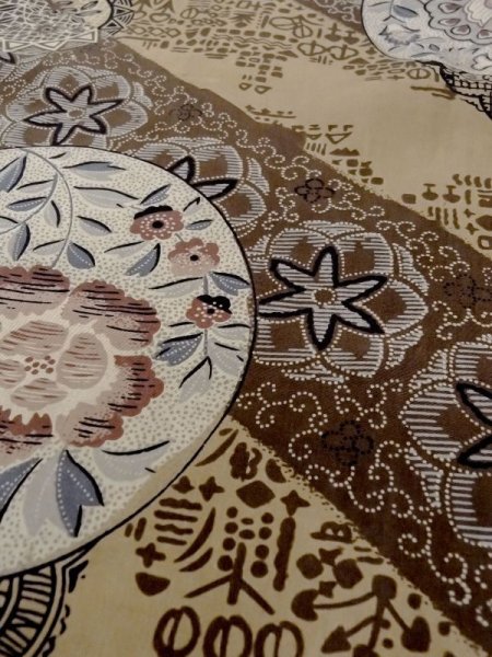 画像8: M1128N  男性用襦袢  綿   茶色, 花 【中古】 【USED】 【リサイクル】 ★☆☆☆☆ (8)