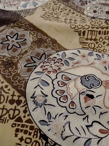 画像9: M1128N  男性用襦袢  綿   茶色, 花 【中古】 【USED】 【リサイクル】 ★☆☆☆☆ (9)