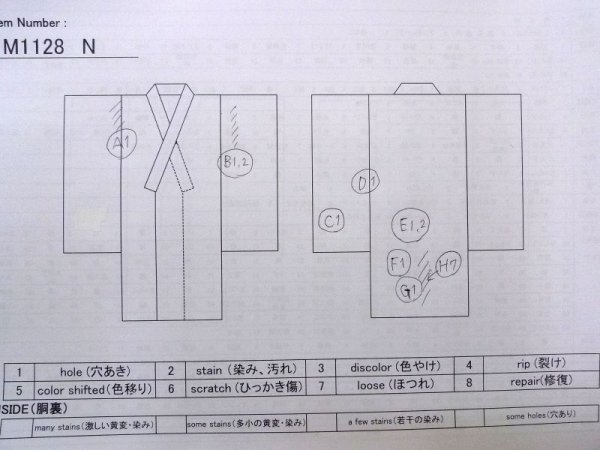 画像13: M1128N  男性用襦袢  綿   茶色, 花 【中古】 【USED】 【リサイクル】 ★☆☆☆☆ (13)