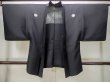 画像1: M1128P  羽織  シルク（正絹）   黒,  【中古】 【USED】 【リサイクル】 ★☆☆☆☆ (1)