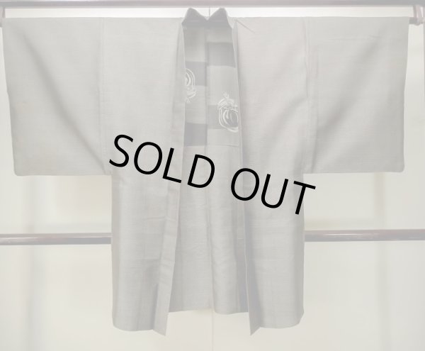 画像1: M1128Q  羽織  シルク（正絹）   茶色, 抽象的模様 【中古】 【USED】 【リサイクル】 ★★☆☆☆ (1)