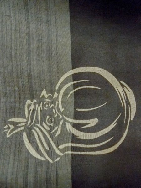 画像10: M1128Q  羽織  シルク(正絹)   茶色, 抽象的模様 【中古】 【USED】 【リサイクル】 ★★☆☆☆ (10)