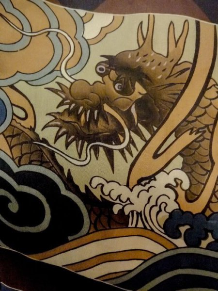 画像11: M1128U  羽織  シルク(正絹)   茶色, 抽象的模様 【中古】 【USED】 【リサイクル】 ★☆☆☆☆ (11)