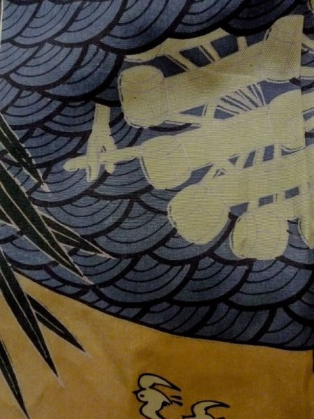 画像12: M1128U  羽織  シルク(正絹)   茶色, 抽象的模様 【中古】 【USED】 【リサイクル】 ★☆☆☆☆ (12)