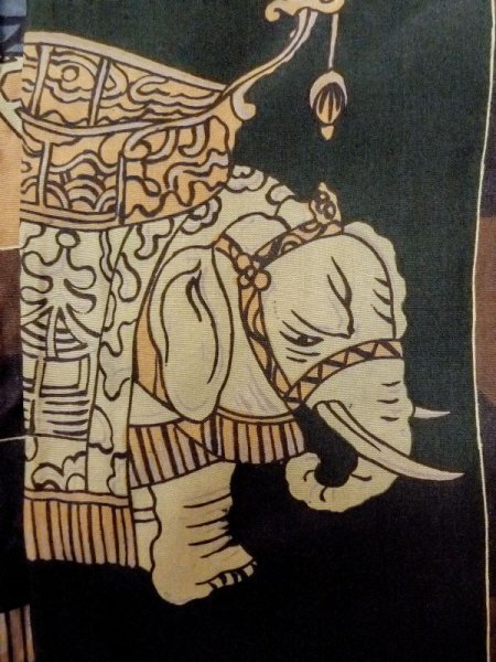 画像13: M1128U  羽織  シルク(正絹)   茶色, 抽象的模様 【中古】 【USED】 【リサイクル】 ★☆☆☆☆ (13)