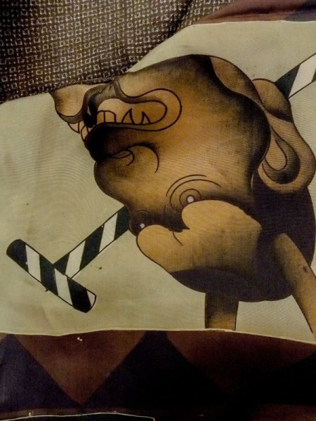 画像14: M1128U  羽織  シルク(正絹)   茶色, 抽象的模様 【中古】 【USED】 【リサイクル】 ★☆☆☆☆ (14)