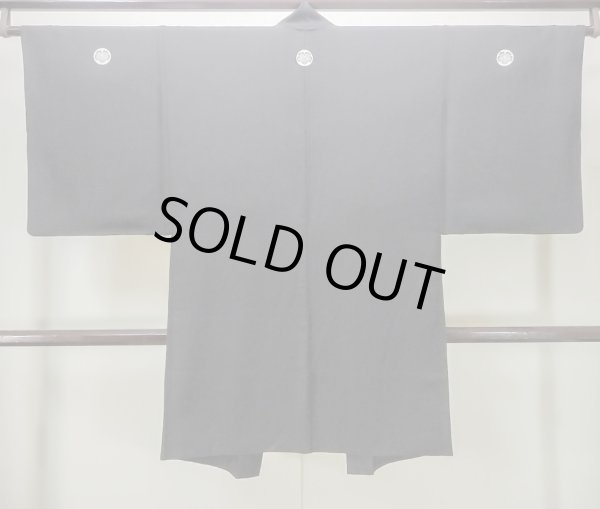 画像2: M1128X  羽織 裏地:緞子 シルク(正絹)   黒,  【中古】 【USED】 【リサイクル】 ★★★★☆ (2)