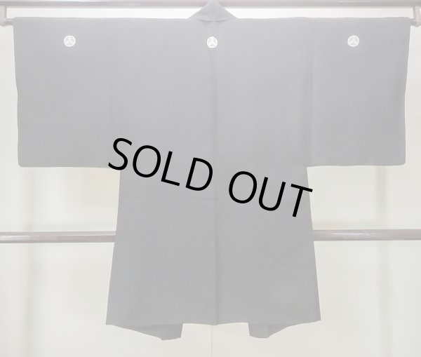 画像2: M1128Y  羽織  シルク(正絹)   黒,  【中古】 【USED】 【リサイクル】 ★★★☆☆ (2)