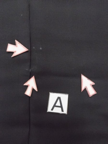 画像14: M1128Z  羽織  シルク（正絹）   黒,  【中古】 【USED】 【リサイクル】 ★★★☆☆ (14)