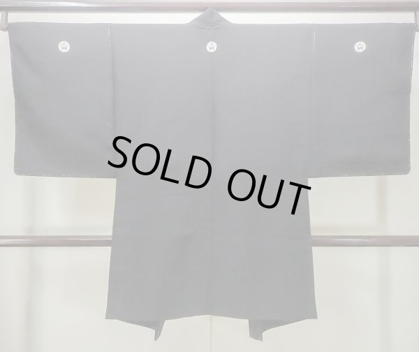 画像2: M1129A Mint  羽織  シルク(正絹)   黒,  【中古】 【USED】 【リサイクル】 ★★★★☆ (2)