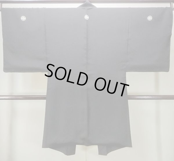 画像2: M1129B  羽織  シルク（正絹）   黒,  【中古】 【USED】 【リサイクル】 ★☆☆☆☆ (2)