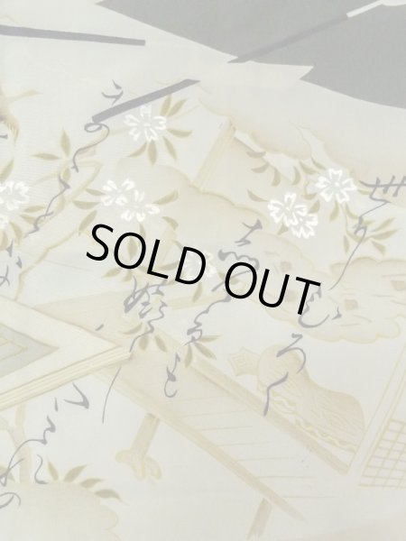 画像11: M1129B  羽織  シルク（正絹）   黒,  【中古】 【USED】 【リサイクル】 ★☆☆☆☆ (11)