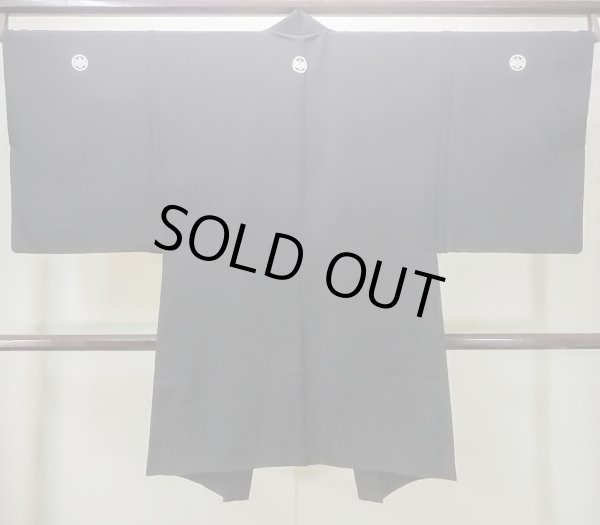 画像2: M1129D Mint  羽織  シルク(正絹)   黒,  【中古】 【USED】 【リサイクル】 ★★★★☆ (2)