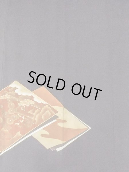 画像6: M1207B Mint  女性用 留袖  シルク（正絹）   黒, ぼたん 【中古】 【USED】 【リサイクル】 ★★★★☆ (6)