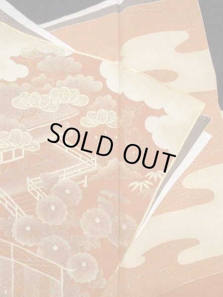 画像7: M1207B Mint  女性用 留袖  シルク（正絹）   黒, ぼたん 【中古】 【USED】 【リサイクル】 ★★★★☆ (7)