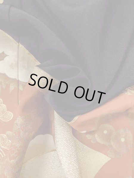 画像17: M1207B Mint  女性用 留袖  シルク（正絹）   黒, ぼたん 【中古】 【USED】 【リサイクル】 ★★★★☆ (17)