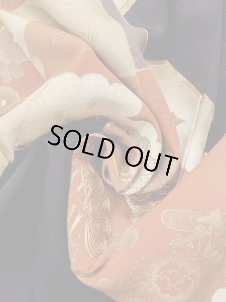 画像18: M1207B Mint  女性用 留袖  シルク（正絹）   黒, ぼたん 【中古】 【USED】 【リサイクル】 ★★★★☆ (18)