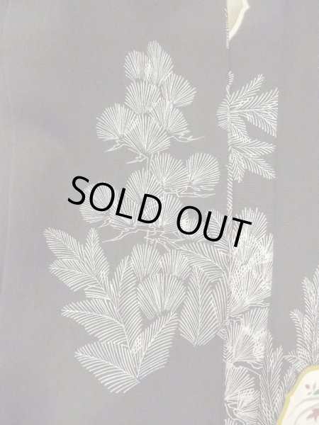 画像11: M1207E  女性用 留袖  シルク(正絹)   黒, 菊 【中古】 【USED】 【リサイクル】 ★★★☆☆ (11)