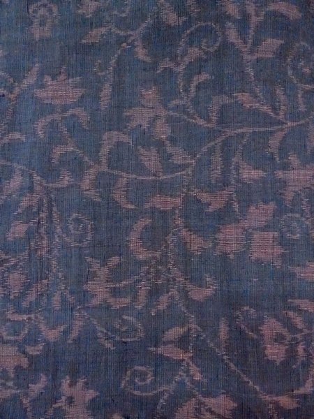 画像3: M1207L  女性用 織  シルク(正絹)  灰色がかった 紺, 花 【中古】 【USED】 【リサイクル】 ★★★☆☆ (3)