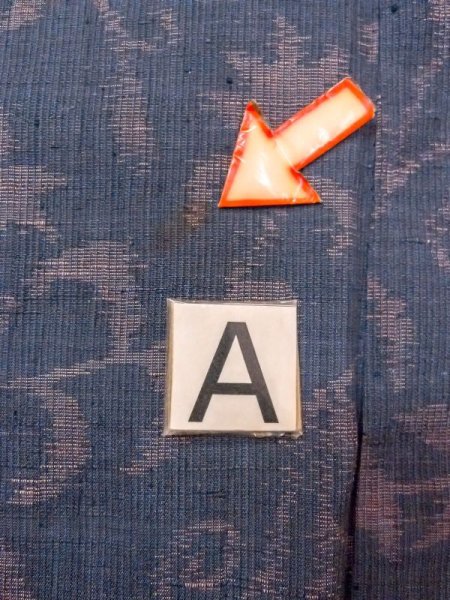 画像14: M1207L  女性用 織  シルク(正絹)  灰色がかった 紺, 花 【中古】 【USED】 【リサイクル】 ★★★☆☆ (14)