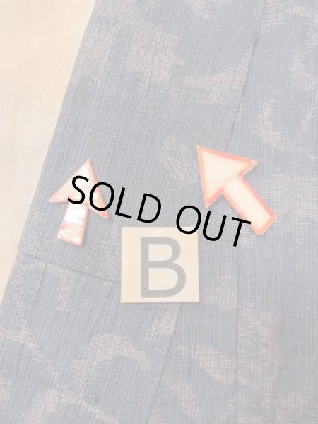 画像15: M1207L  女性用 織  シルク（正絹）  灰色がかった 紺, 花 【中古】 【USED】 【リサイクル】 ★★★☆☆ (15)