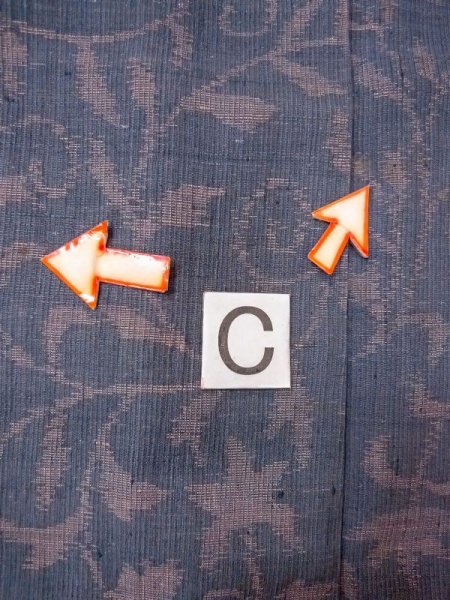 画像16: M1207L  女性用 織  シルク(正絹)  灰色がかった 紺, 花 【中古】 【USED】 【リサイクル】 ★★★☆☆ (16)