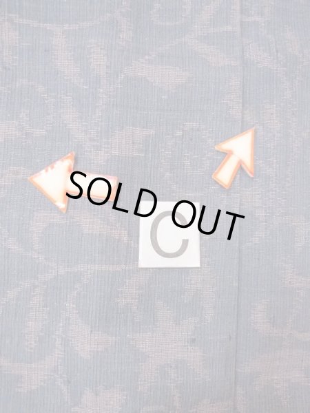 画像16: M1207L  女性用 織  シルク（正絹）  灰色がかった 紺, 花 【中古】 【USED】 【リサイクル】 ★★★☆☆ (16)