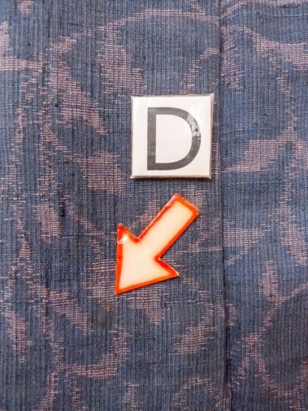 画像17: M1207L  女性用 織  シルク(正絹)  灰色がかった 紺, 花 【中古】 【USED】 【リサイクル】 ★★★☆☆ (17)