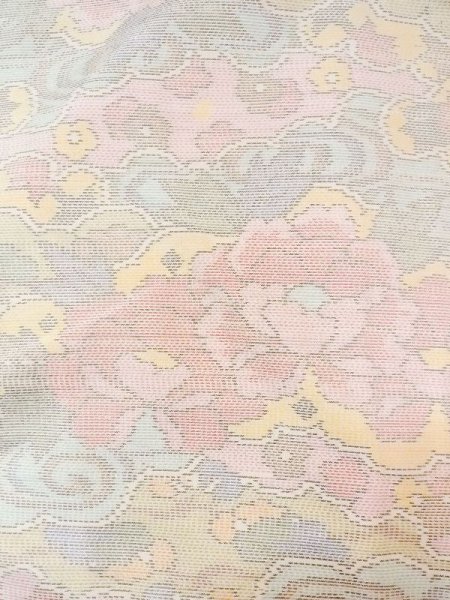 画像3: M1207O Mint  女性用 十日町紬  シルク(正絹)  淡い マルチカラー, 花 【中古】 【USED】 【リサイクル】 ★★★★☆ (3)