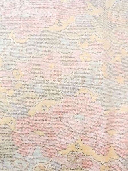 画像4: M1207O Mint  女性用 十日町紬  シルク(正絹)  淡い マルチカラー, 花 【中古】 【USED】 【リサイクル】 ★★★★☆ (4)