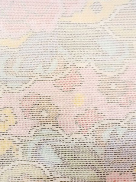 画像6: M1207O Mint  女性用 十日町紬  シルク(正絹)  淡い マルチカラー, 花 【中古】 【USED】 【リサイクル】 ★★★★☆ (6)