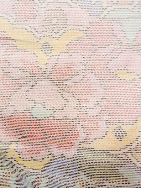 画像7: M1207O Mint  女性用 十日町紬  シルク(正絹)  淡い マルチカラー, 花 【中古】 【USED】 【リサイクル】 ★★★★☆ (7)