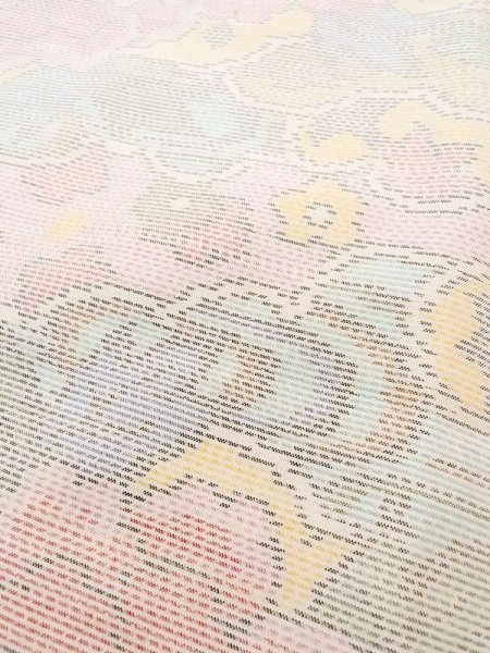 画像8: M1207O Mint  女性用 十日町紬  シルク(正絹)  淡い マルチカラー, 花 【中古】 【USED】 【リサイクル】 ★★★★☆ (8)