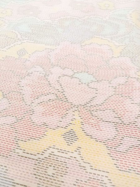 画像9: M1207O Mint  女性用 十日町紬  シルク(正絹)  淡い マルチカラー, 花 【中古】 【USED】 【リサイクル】 ★★★★☆ (9)