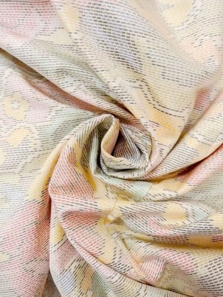 画像12: M1207O Mint  女性用 十日町紬  シルク(正絹)  淡い マルチカラー, 花 【中古】 【USED】 【リサイクル】 ★★★★☆ (12)